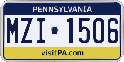 PA license plate MZI1506