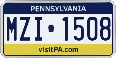 PA license plate MZI1508