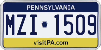 PA license plate MZI1509