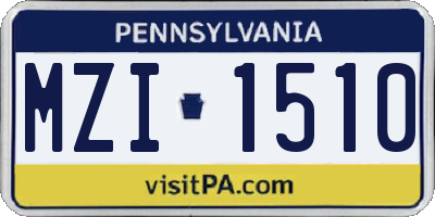 PA license plate MZI1510