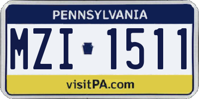 PA license plate MZI1511