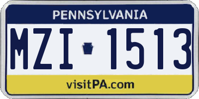 PA license plate MZI1513