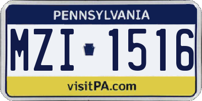 PA license plate MZI1516