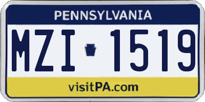 PA license plate MZI1519