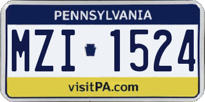 PA license plate MZI1524