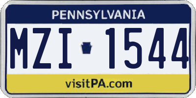 PA license plate MZI1544