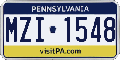 PA license plate MZI1548