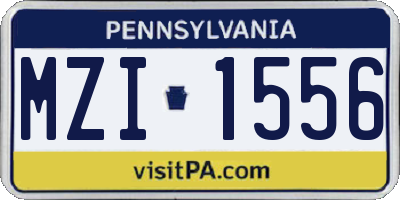 PA license plate MZI1556