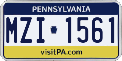 PA license plate MZI1561