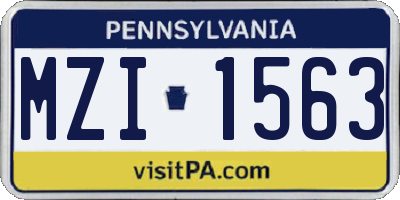 PA license plate MZI1563