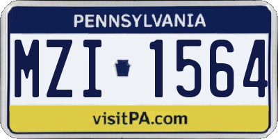 PA license plate MZI1564