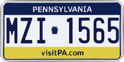 PA license plate MZI1565