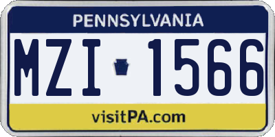 PA license plate MZI1566
