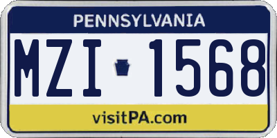 PA license plate MZI1568