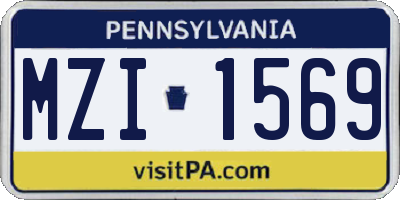 PA license plate MZI1569