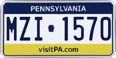 PA license plate MZI1570