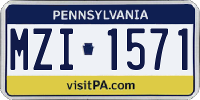 PA license plate MZI1571