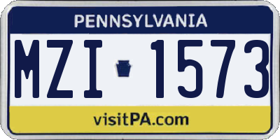 PA license plate MZI1573