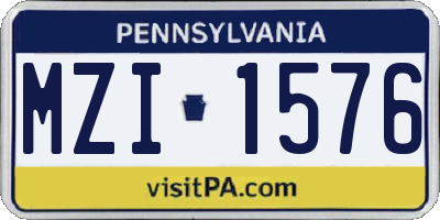 PA license plate MZI1576