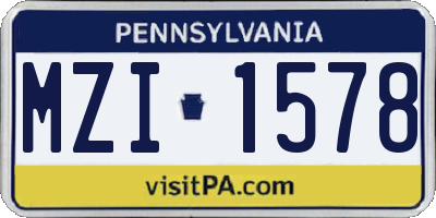 PA license plate MZI1578