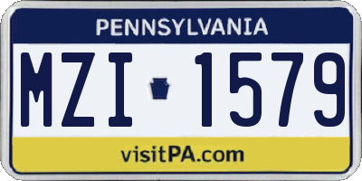 PA license plate MZI1579