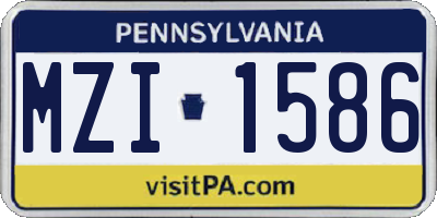 PA license plate MZI1586