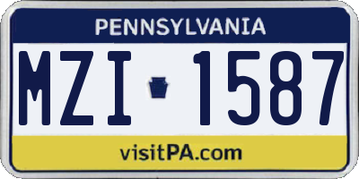 PA license plate MZI1587