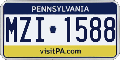 PA license plate MZI1588