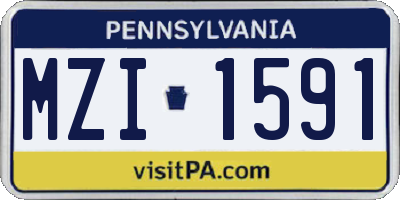PA license plate MZI1591