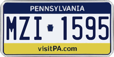 PA license plate MZI1595