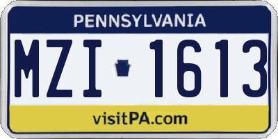 PA license plate MZI1613