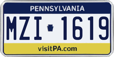 PA license plate MZI1619