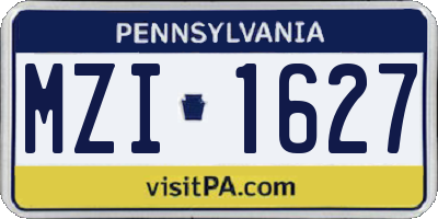 PA license plate MZI1627