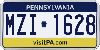 PA license plate MZI1628