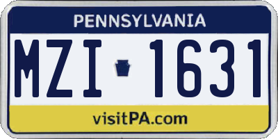 PA license plate MZI1631