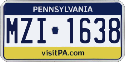 PA license plate MZI1638