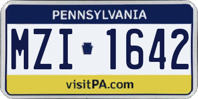 PA license plate MZI1642