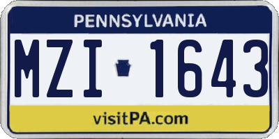PA license plate MZI1643