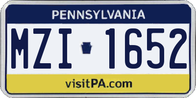 PA license plate MZI1652