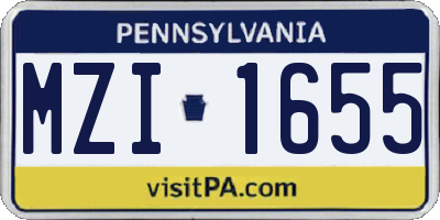 PA license plate MZI1655
