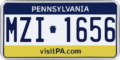 PA license plate MZI1656