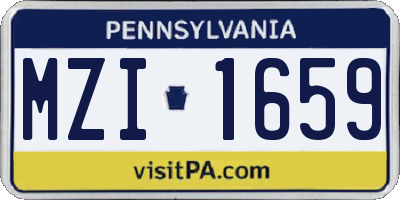 PA license plate MZI1659