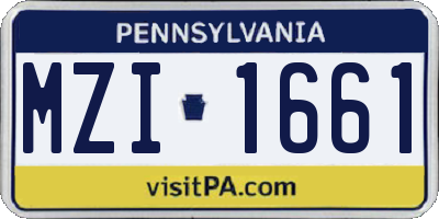 PA license plate MZI1661