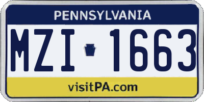 PA license plate MZI1663