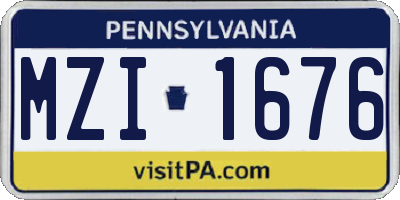 PA license plate MZI1676