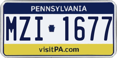 PA license plate MZI1677