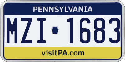 PA license plate MZI1683
