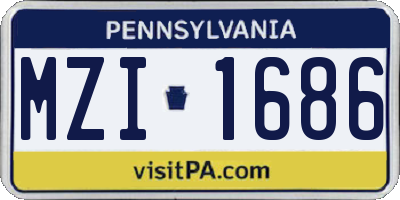 PA license plate MZI1686
