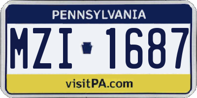 PA license plate MZI1687