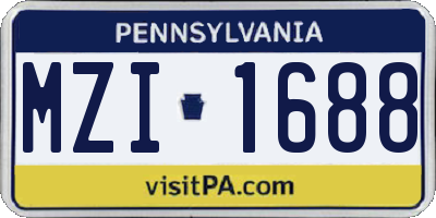 PA license plate MZI1688